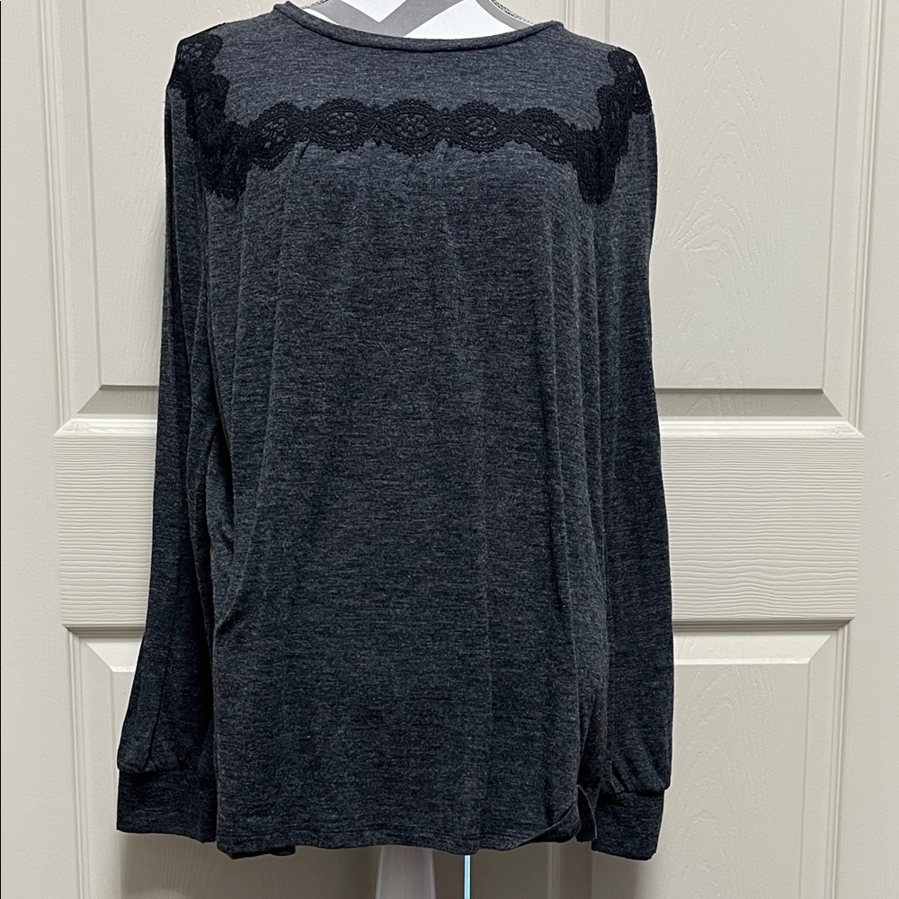 Loft Women's Black Lace Detail Top